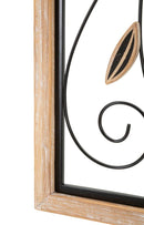 Pannello Legno Koman A 26x2,5x60 cm in Ferro e MDF Marrone e Nero      