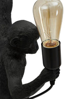 Lampada da Muro Monkey Nera 32x32x64 cm in Resina Nero e Oro      