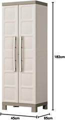 Armadio da Esterno 4 Ripiani 65x45x182H cm in Plastica Keter Excellence Alto Beige/Tortora