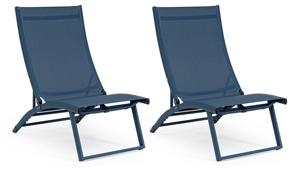 online Set 2 Poltrone da Giardino 53x166,5x90 cm in Alluminio Taylor Navy
