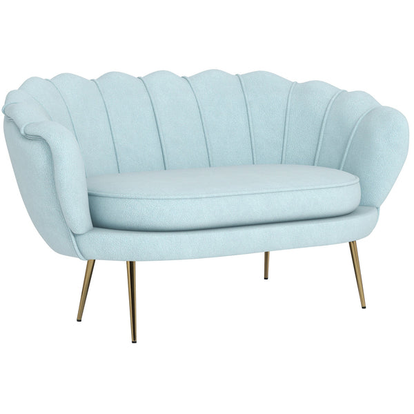online Divano 2 Posti 130x77x77 cm in Velluto Azzurro
