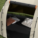 Tenda da Campeggio 4-5 Persone con Copertura Oscurante 460x230x180 cm Impermeabile con Borsa di Trasporto in Poliestere Cachi