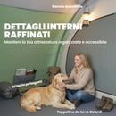 Tenda da Campeggio Multi-Stanza 505x390x196 cm per 2-4 Persone con Finestre e Veranda Struttura in Fibra di Vetro Verde      