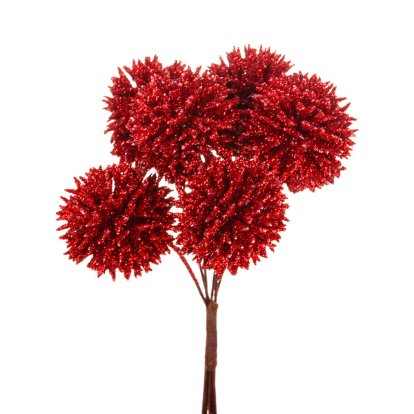 prezzo Set 24 Pick con Echinops H14 cm Rosso