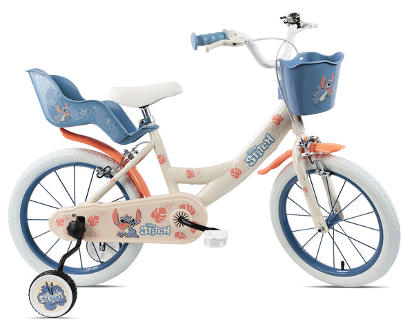 acquista Bicicletta per Bambine 16" Disney Stitch Freni Caliper e Stabilizzatori in Acciaio Hi-Ten Beige