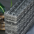 Divano da Esterno 3 Posti 185x70x80 cm con Cuscini per Seduta e Schienale in Rattan PE e Metallo Grigio      