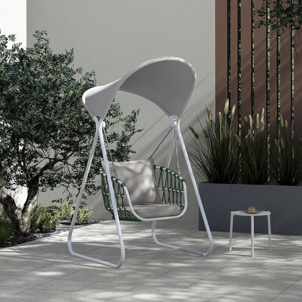 Dondolo da Giardino 1 Posto 116x164x48 cm con Tettuccio Parasole Noli Grigio acquista