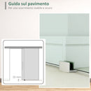 Porta Scorrevole Vetrata 75x210 cm Satinata a Strisce 