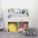 Libreria Cameretta Bambini Legno Scaffale 5 Ripiani Porta Giocattoli Libri Bianco