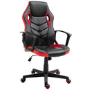 Sedia da Gaming Girevole Reclinabile in Similpelle  Nera e Rossa