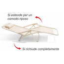 Set 2 Sedie Sdraio a Gravità Zero Sedia da Giardino Relax Pieghevole Salvaspazio Crema     