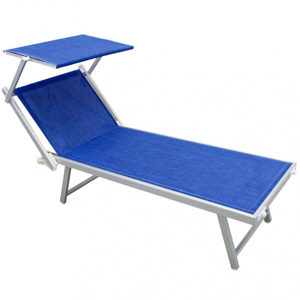 online Lettino Prendisole da Giardino Bari 181x61x38 h cm in Alluminio Blu