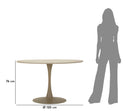 Tavolo da Pranzo Stoccolma Crema Ø120x86 cm in MDF e Ferro Crema      