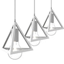 Lampadario Lampada Sospensione Piramide 18cm Design Moderno Paralume Bianco