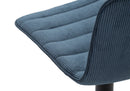 Sgabello Bar High Navy 43x49,5x85,5 cm in Ferro e Compensato e Spugna e Poliestere Nero e Blu      