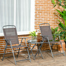 Set 3 Pezzi da Giardino con 2 Sedie 53,5x64x93 cm e Tavolino da Caffè Ø45x50 cm in Metallo Marrone      