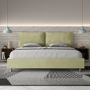 Letto Matrimoniale Imbottito in Microfibra Antea Large Tè Verde Varie Misure