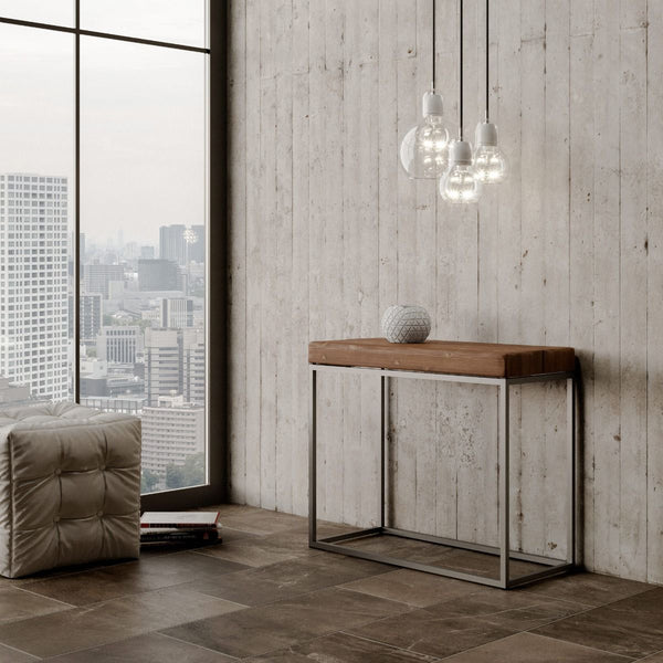 Consolle Allungabile 90-290x40x77 cm in Nobilitato Marrone prezzo