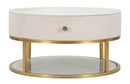Tavolo da Caffe' Montpellier Crema Ø 75x36 cm in Ferro Legno 