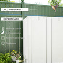 Serra da Giardino  144x48x142-152 cm con 2 Porte Avvolgibili 3 Ripiani e Tasche Laterali in PE Bianco e Grigio      