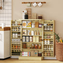 Dispensa Mobile da Cucina 60x30x104 cm 12 Rastrelliere per Spezie Ripiani Regolabili in MDF Legno Naturale      