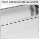 Pensilina Tettoia  200x100x26 cm in Policarbonato e Alluminio Nero e Trasparente  