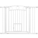 Cancelletto di Sicurezza per Animali con Estensioni 76-104 cm Porta per Gatti Bianco 