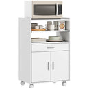 Mobile Cucina Multiuso 59x40x92 cm con Ripiano Estraibile in MDF Bianco  