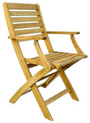Set 2 Sedie da Giardino Pieghevoli con Braccioli in Legno Bertozzi