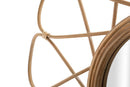 Specchio da Muro Almeria 65,5x3x65,5 cm in Specchio e Rattan e Ferro Marrone      