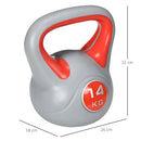 Kettlebell per Allenamento 14 Kg Base Piatta e Impugnatura per Stacchi in PU e Sabbia Rosso