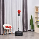 Punching Ball Regolabile Altezza 136-154 cm con Guanti per Allenamento Rosso      