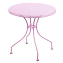 Tavolo da Giardino Ø70x71 cm con Piano Traforato in Ferro Neffy Rosa
