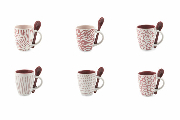 online Set 6 Tazzine da Caffè Ø6x6,5 cm in Ceramica Villa d'Este Home Tivoli Aurora