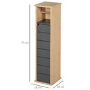Mobile a Colonna da Bagno 18x18x75 cm per Carta Igienica in MDF 
