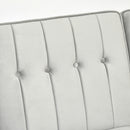 Divano Letto 3 Posti 218x85x86 cm con Poggiapiedi e Schienale Reclinabile in Tessuto Effetto Velluto Grigio Chiaro