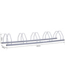 Rastrelliera Portabici 5 Posti in Acciaio 140,5x30x21,5 cm  Argento