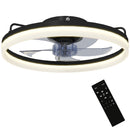 Ventilatore a Soffitto Ø50 cm con Luce LED Regolabile Telecomando Timer 6 Velocità in Acciaio e Plastica Nero      