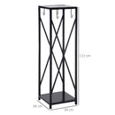 Portalegna per Camino 34x34x111 cm con Accessori in Metallo Nero
