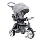 Triciclo per Bambini Passeggino Seggiolino Reversibile 6in1 Happy Kids Grigio