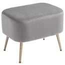 Pouf Poggiapiedi in Tessuto Vellutato 55x41x42 cm  Grigio Chiaro