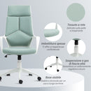 Sedia da Ufficio Operativa 63x63x117-127 cm Seduta Girevole e Dondolo Tessuto a Rete Verde  