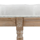 Panca Fondo Letto Imbottita Stile Vintage 117x40x48 cm in Tessuto e Gambe in Legno Crema  