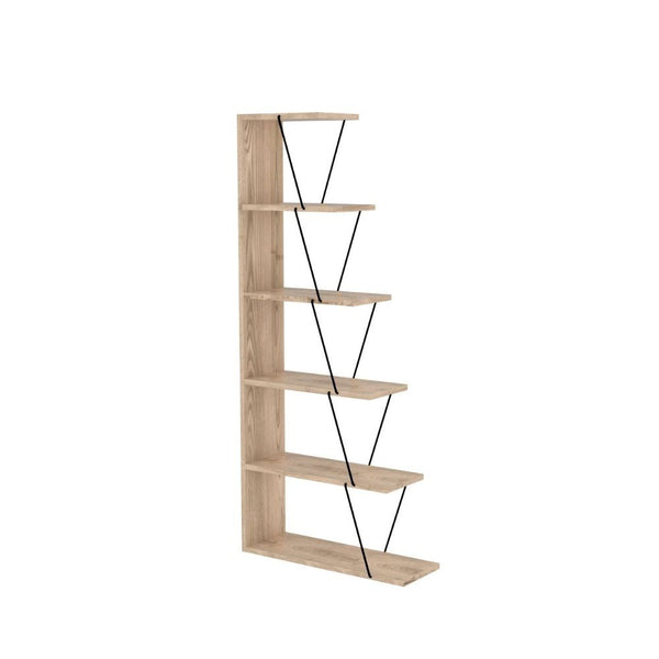 Libreria Tars mini 65x22x144 cm 5 ripiani rovere nero sconto