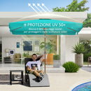 Ombrellone da Giardino 300x200x235H cm Inclinabile e Anti UV 50+ Turchese  