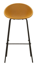 Sgabello Bar Ibiza Senape Set 2 Pz 50x50x98 cm in Polipropilene e Metallo Senape e Nero      