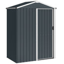 Casetta Box Porta Attrezzi da Giardino 136x87x179 cm Superficie 1.1m² con Porta Scorrevole Bloccabile in Acciaio Grigio      