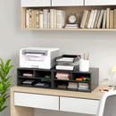 Mobile Porta Stampante con 3 Ripiani a 2 Livelli 47x40x22,5 cm in Truciolato Nero  