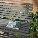 Panchina da Esterno 123x67x79 cm a 2 Posti a Doghe in Alluminio Grigio      