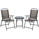 Set 3 Pezzi da Giardino con 2 Sedie 53,5x64x93 cm e Tavolino da Caffè Ø45x50 cm in Metallo Marrone      